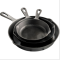 Best Selling Pre-seasoned Cooks Set of Three Cast Iron Skillets